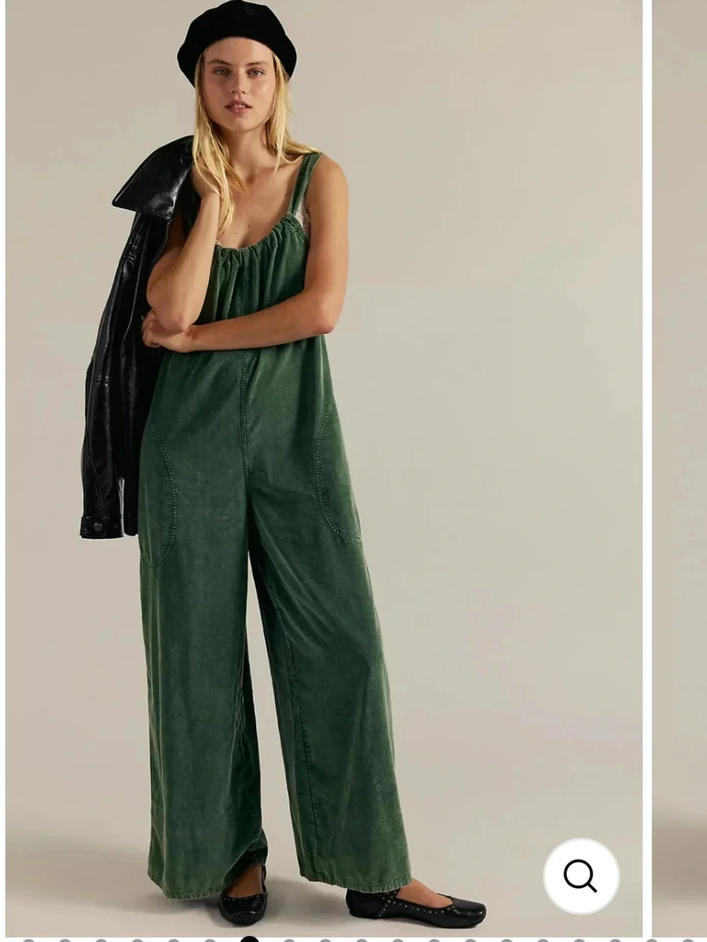 Free People  Freebird Corduroy Jumpsuit WideLeg Cozy Sz Large NWOT